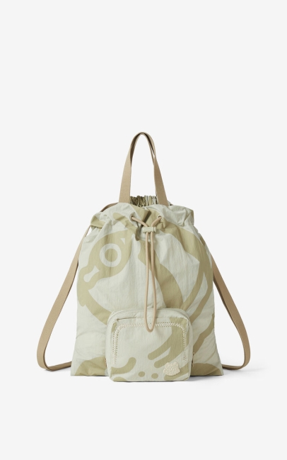 Kenzo Men K-tiger Foldable Backpack Tan